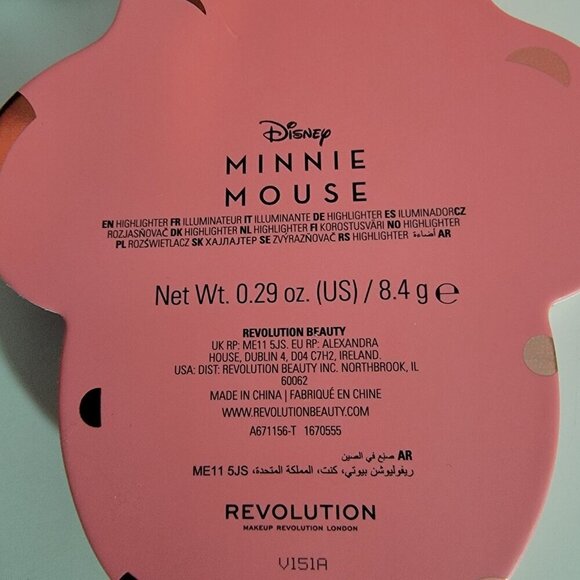 DISNEY MINNIE MOUSE Highlighter Duo Revolution Makeup London Beauty Blush NEW - Picture 9 of 12